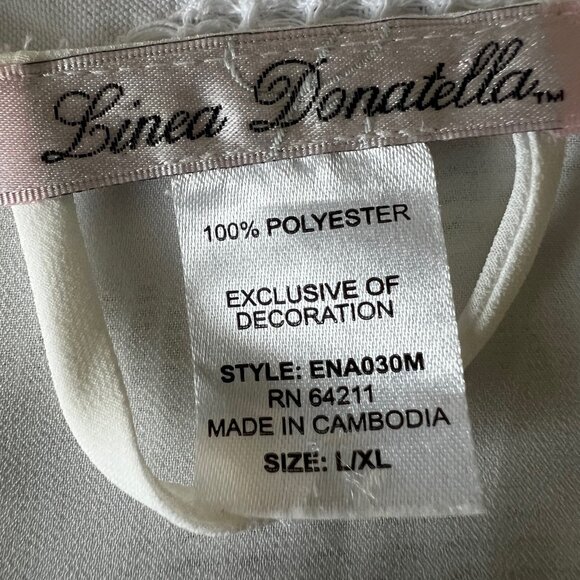 Linea Donatella Satin 2PC Bridal Chemise Ivory Nightgown Set Size L/XL - Picture 8 of 9